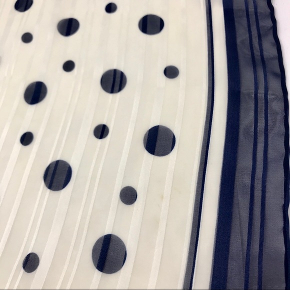 Chanel Navy & White Silk Chiffon 90cm Scarf - Picture 9 of 9